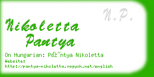 nikoletta pantya business card